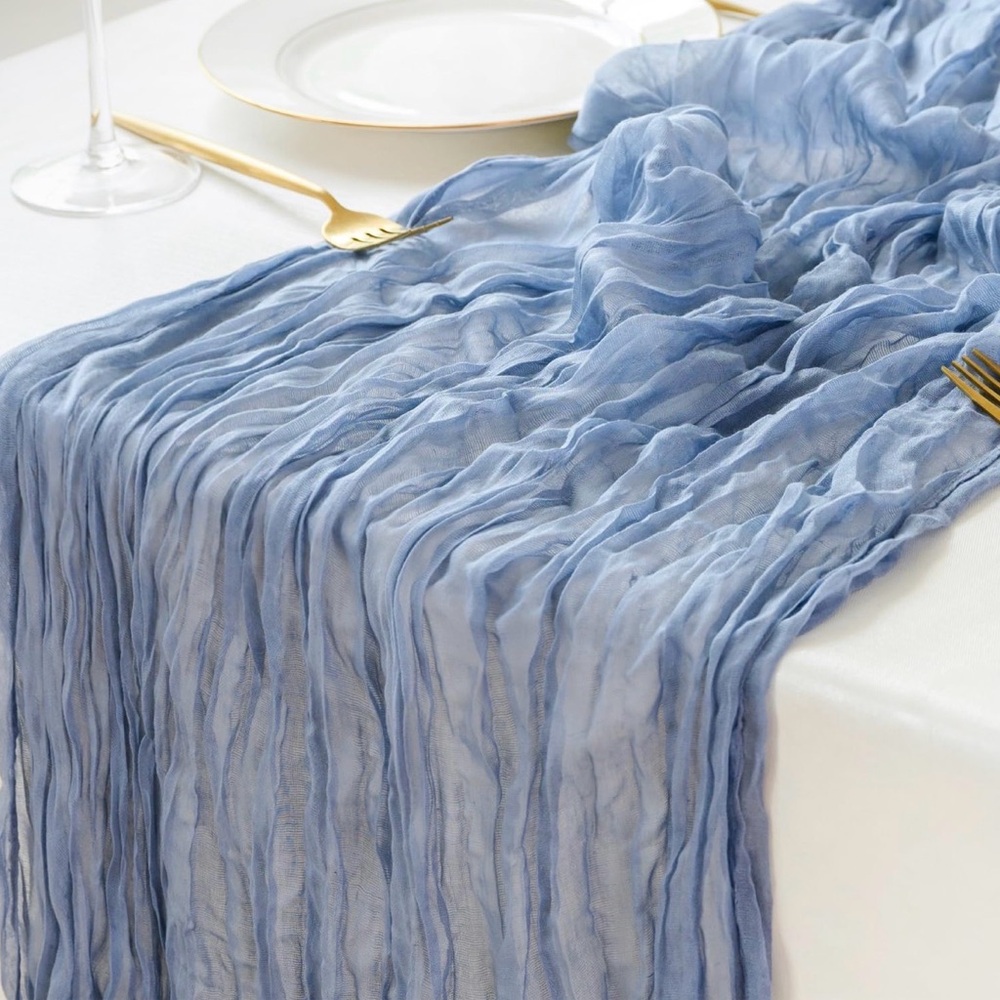 Elegant Blue Table Runner